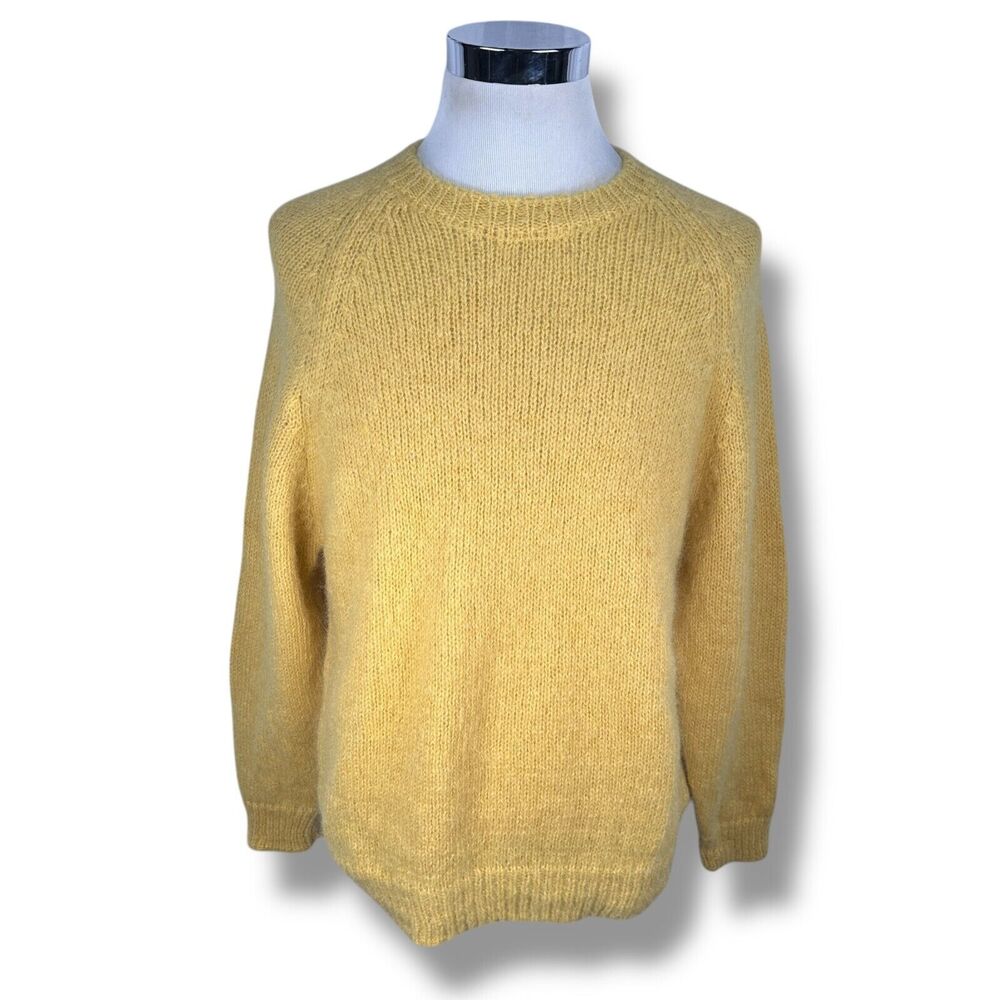 Erdem Noel Jumper Sweater Men’s XL Golden Pullover Yellow Mohair Alpaca $796